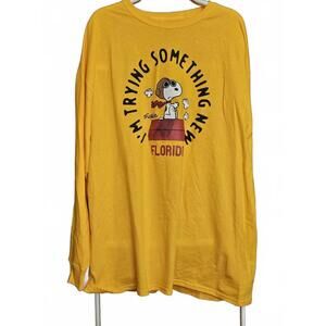 New - Long Sleeve Snoopy in Florida - Graphic T-shirt - size XXL - yellow - NWOT